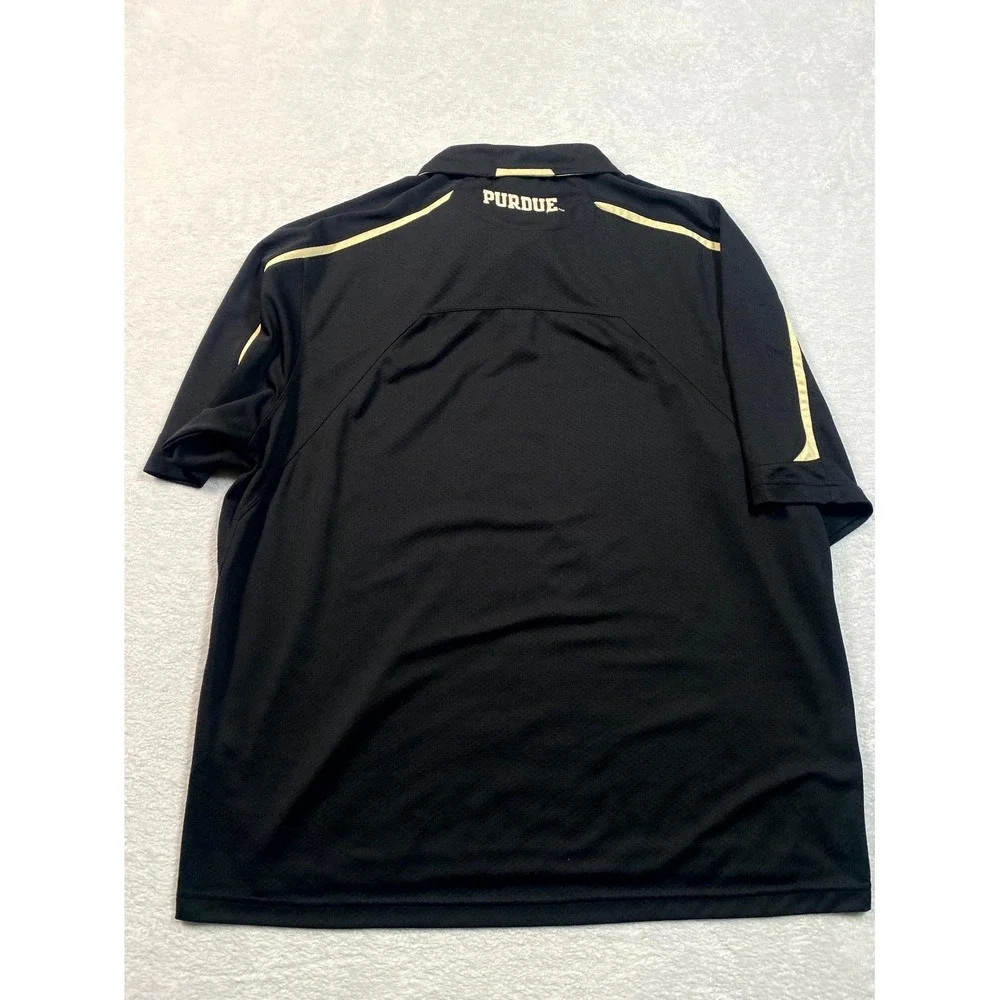 Nike Dri Fit Authentic Polo Shirt Men XL Black NCAA Purdue Boilermakers Football